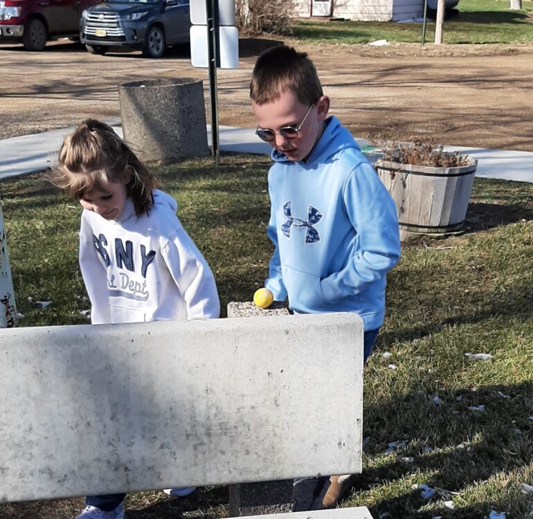 High School and Junior High Students hid Easter eggs for their Elementary T-Mates to find before Easter Break.